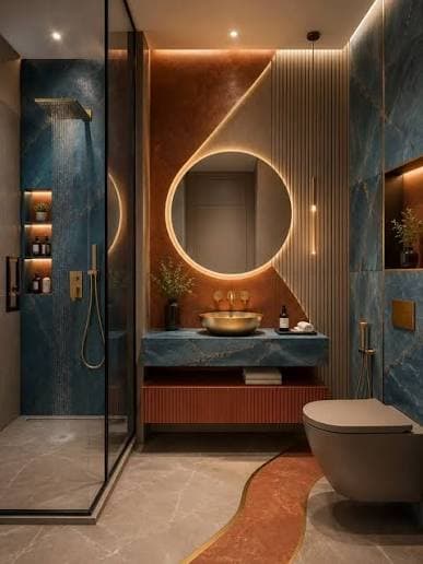 Burnished Retreat, a dark luxury bathroom interior